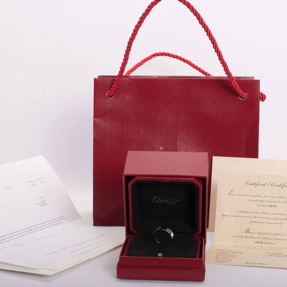SOLD Cartier 18k White Gold Love Ring with Receipt - Picture 1 of 7